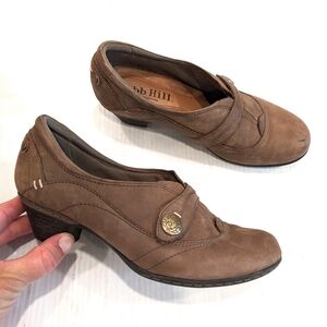 COBB HILL Adrianna  women's slip-on brown leather strap heels mules size 6.5